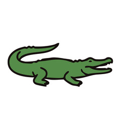 Fototapeta premium Green cartoon crocodile
