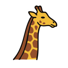 Obraz premium Giraffe illustration standing in minimalist white background