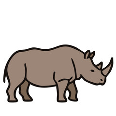 Obraz premium Brown rhinoceros standing