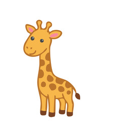Smiling giraffe cartoon character © Shurmila