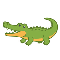 Fototapeta premium Cartoon crocodile with open mouth