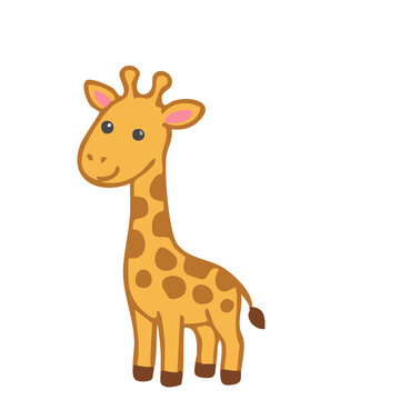 Smiling giraffe cartoon character