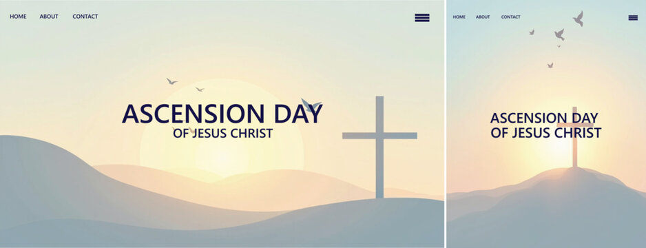 Elegant ascension day background, Illustration ascension day background for website, social media design template