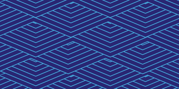 Batik motif of blue corner zigzat seamless pattern design background
