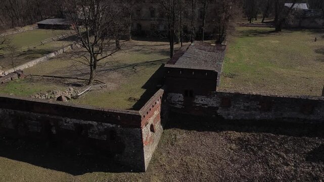Aerial flight in Spring, Pilica Palace drom drone