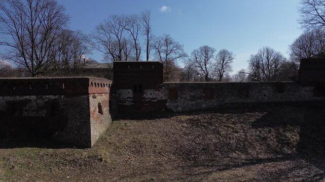 Aerial flight in Spring, Pilica Palace drom drone