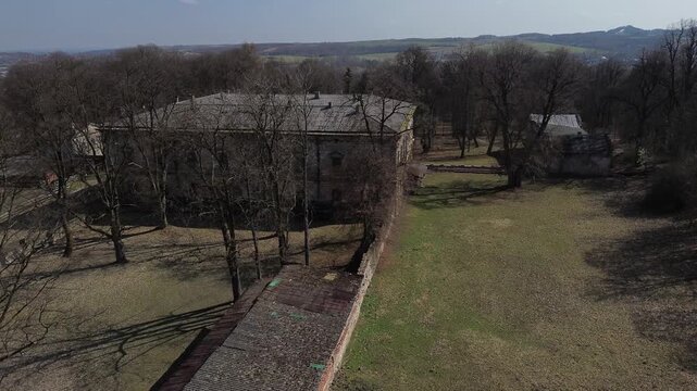 Aerial flight in Spring, Pilica Palace drom drone