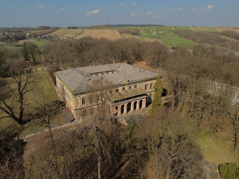 Aerial flight in Spring, Pilica Palace drom drone