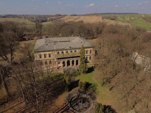 Aerial flight in Spring, Pilica Palace drom drone
