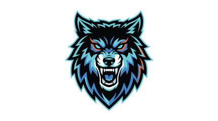 Obraz premium Furious wolf head with sharp teeth.
