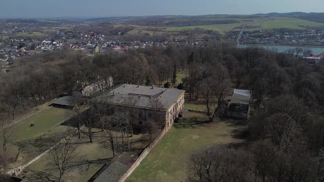 Aerial flight in Spring, Pilica Palace drom drone