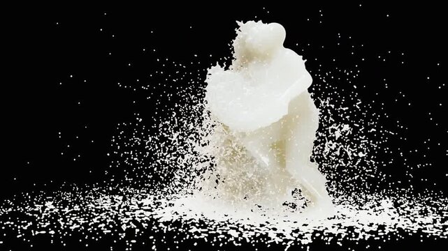 Milk Splash Breakdance Character with Alpha Matte
