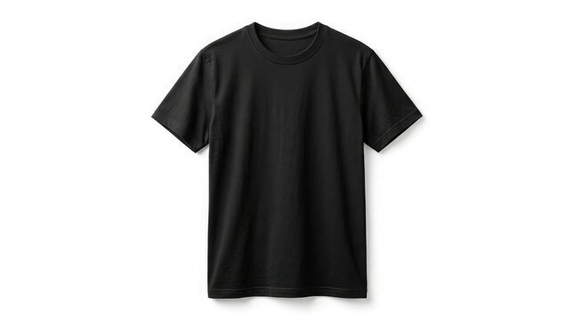 Black short sleeve crew neck t shirt