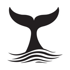 Naklejka premium Whale tail silhouette, 