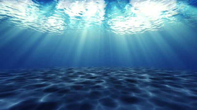 underwater scene with rays of light. seabed animated background
