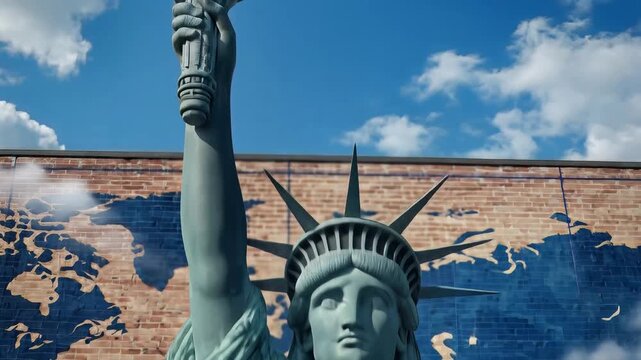 Statue of Liberty Symbolizing Freedom and Global Travel.