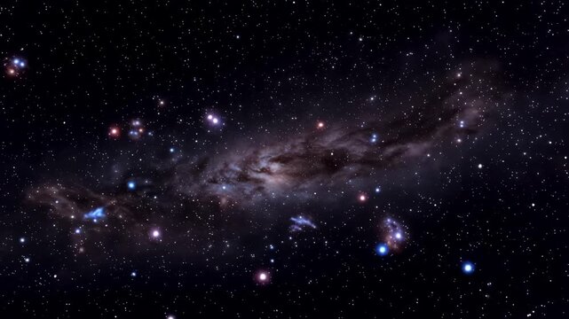 Galaxy in space with stars and cosmic tech animation video background