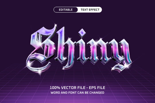 Shiny Chrome Gothic Editable Text Effect