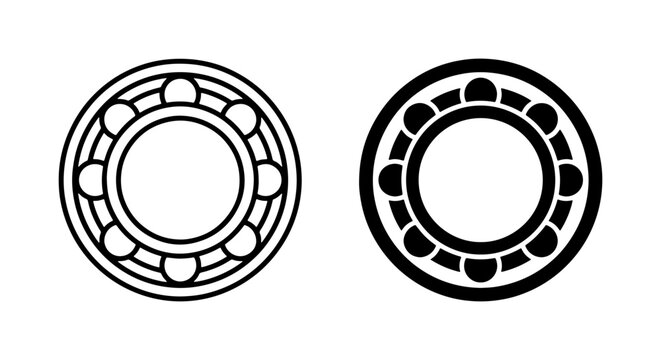 Ball Bearing Icons, Mechanical Engineering Components, Precision Rotating Parts, Industrial Machine Elements, Smooth Motion Devices, Engineering Design Graphics