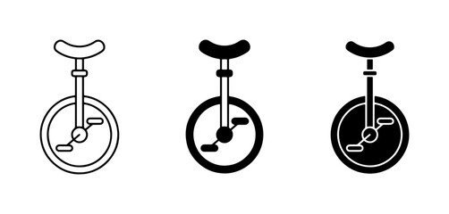 Unicycle Icons Set, Single Wheel Bicycle Graphics, Circus Transport Vector Illustrations © Sadia