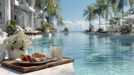 Obraz premium Luxurious Resort Pool with Breakfast