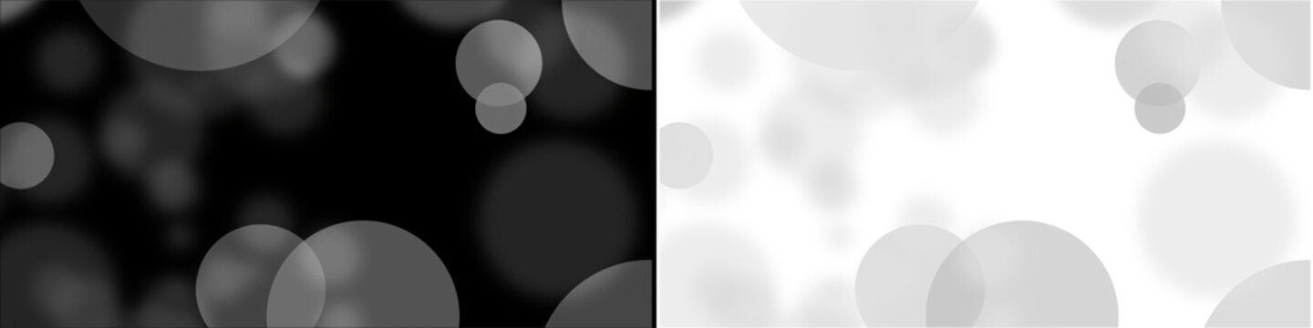 Minimalist circular bokeh light spots with transparent background and black version for creative video editing.
