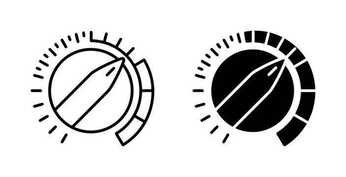 Control Knob Icons, Volume Dial Set, Adjustment Control Vector Graphics, Precision Setting Symbols