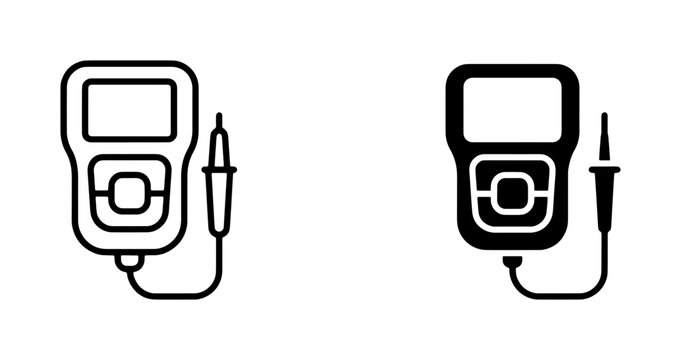 Digital Multimeter Icons, Electronic Measurement Tools, Electrical Testing Devices, Circuit Analysis Symbols, Diagnostic Equipment Graphics