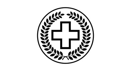 Obraz premium Medical Cross Symbol with Laurel Wreath.