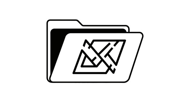 Forbidden file folder icon symbol.