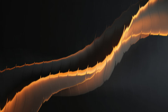 Dark Orange Neon Flowing Wave Background