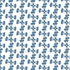 Fototapeta premium Seamless blue geometric pattern, abstract shapes, textured design, vector background