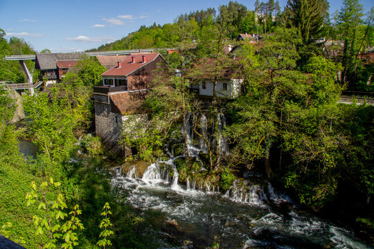 Historical architecture in Rastoke village in Croatia