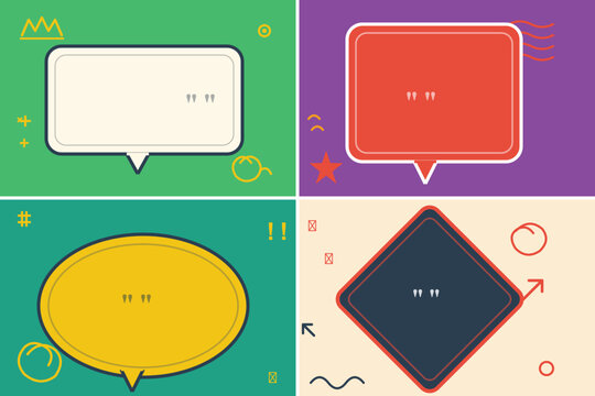 Speech bubble vector set chat box message quote frame template dialog balloon