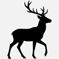 Fototapeta premium Wild Deer Antlers Silhouette Vector Pack