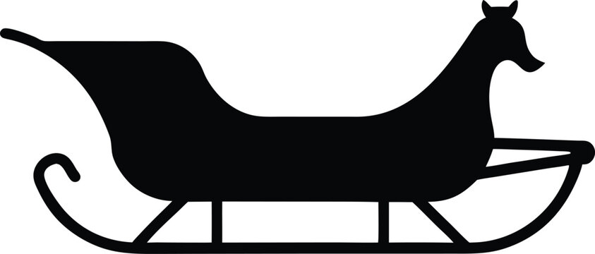 Troika Sled Flat Icon Style Silhouette Vector Art Illustration