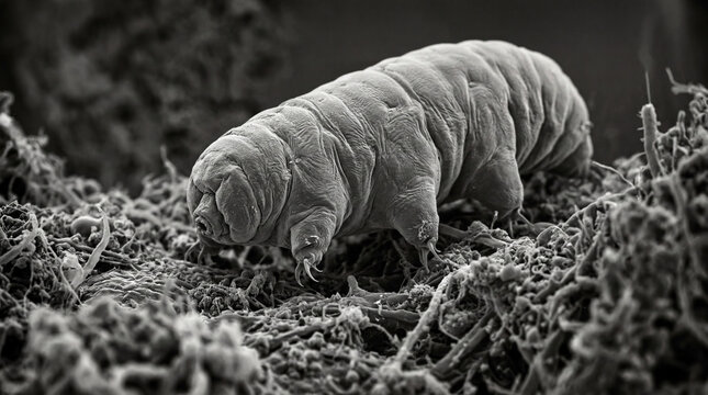 Ultra Macro Microscopic View of Tardigrade Water Bear Microorganism
