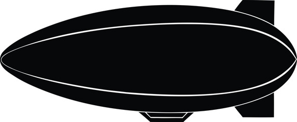 Zeppelin Flat Icon Style Silhouette Vector Art Illustration © GraphicZone24