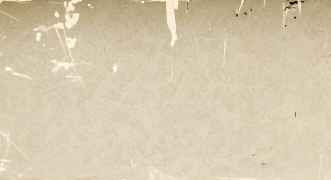 Vintage paper texture with ornate floral pattern and distressed effects