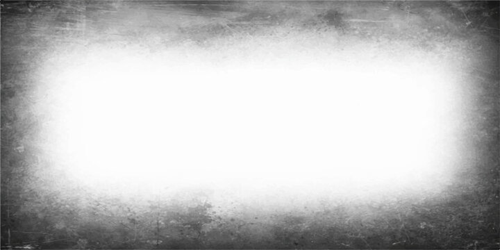 A dark abstract grunge background features a rough grey stone wall texture framed by vintage black smoke and misty clouds for an old paper design