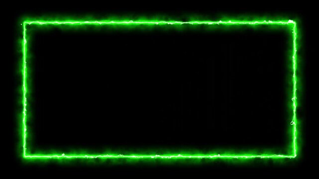Neon looped light frame for game streaming video on a transparent background.