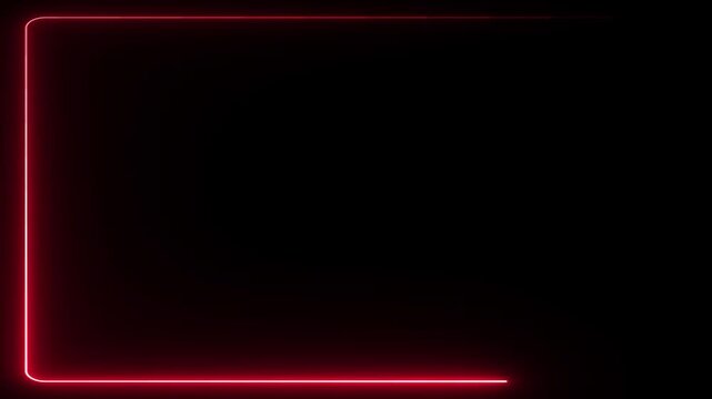 Abstract neon glowing rectangle shape icon animation background 4k video.