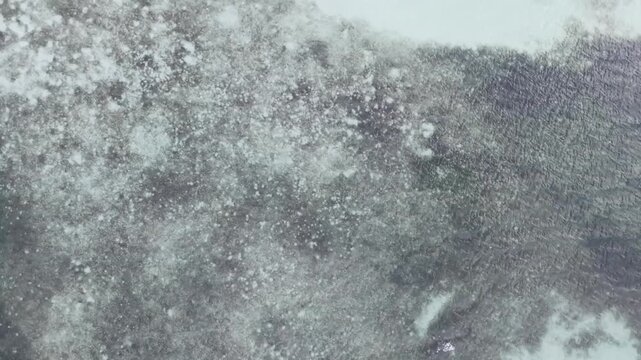 Icy Ground Texture With Snow and Frost Patch