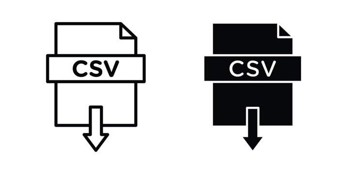 Download CSV file icon symbol illustrations. Icon design