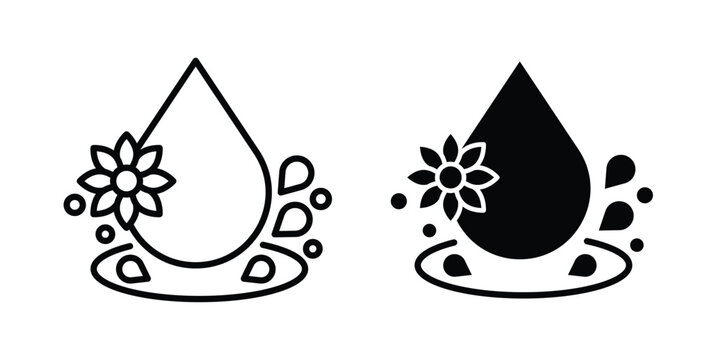 Essentials oil drop icon symbol illustrations. Icon design