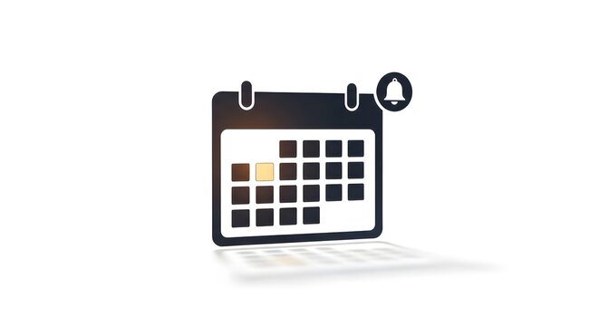 A calendar icon on a laptop keyboard for organizing and planning