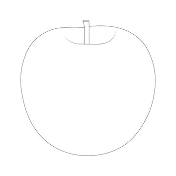 Modern Apple Line Drawing
