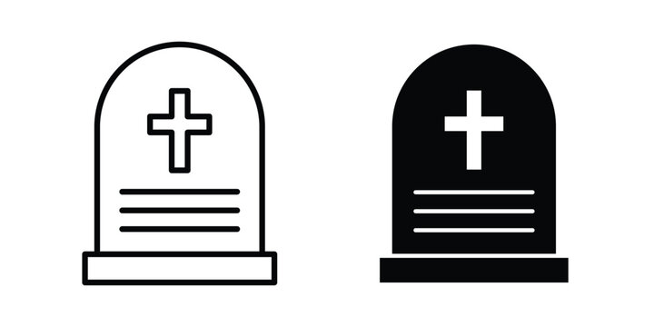 Headstone icon symbol illustrations. Icon design