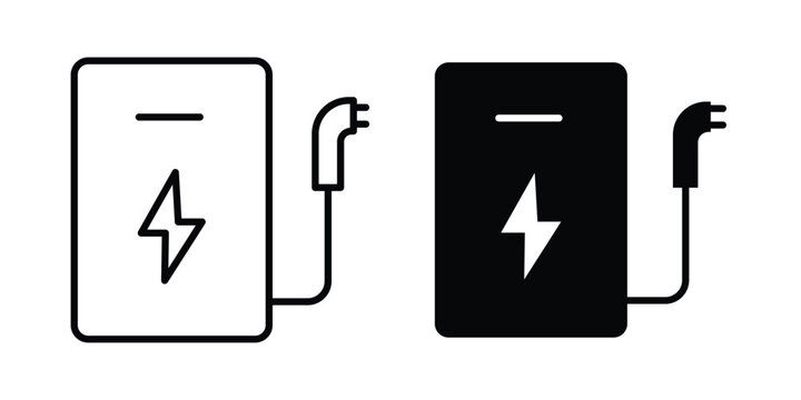 Home EV charger icon symbol illustrations. Icon design