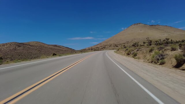 Eastern Sierra to Lake Isabella Highway 178 Eastbound 03 Front View MultiCam Driving Plate California USA